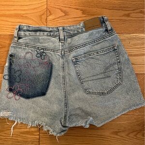American Eagle Outfitters Blue Distressed Jean Shorts Mom Short